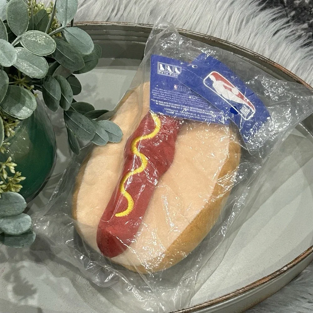 Pets First NBA Hotdog Plush Toy for Dogs‎ with Squeaker - Golden State Warriors
